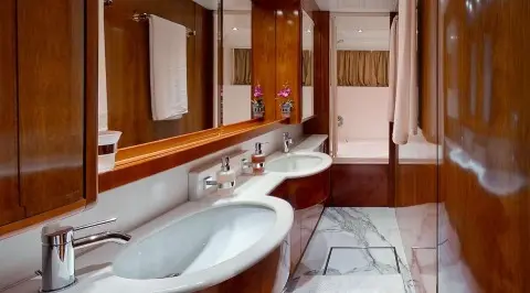 Luxury Yacht Bathroom Reflection