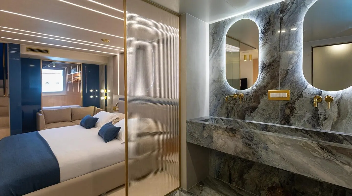 Scorpios yacht interior with double cabin view
