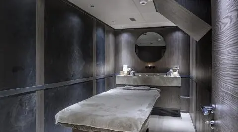 Interior showroom of All About U 2 with plush spa-like cabin beds