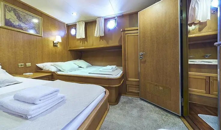 Morning Star master cabin with king bed, en-suite seen in image