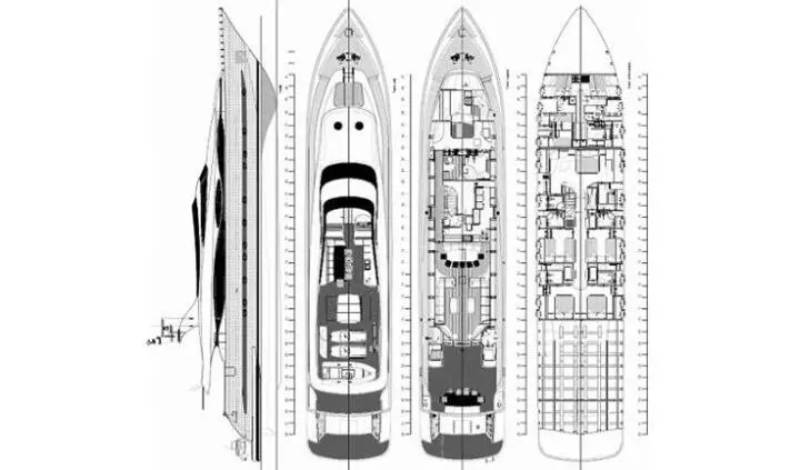Glaros yacht master cabin with king bed and ensuite visible