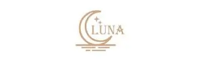Luna yacht anchored with elegant logo visible and calm sea background