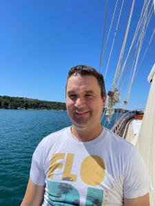 Crew Member On Yacht Deck Sea Shore