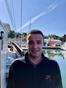 Crew Member On Yacht Deck Marina