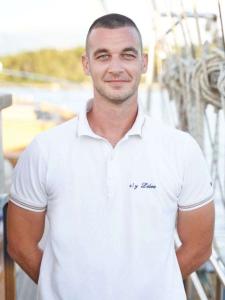 Crew Member Yacht Deck Smiling