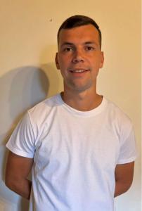 Young Man White Tshirt Portrait