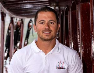 Crew Member White Polo Deck Corridor