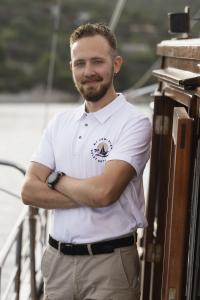 Crew Member On Yacht Deck