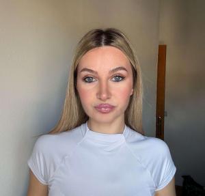 Blonde Woman Portrait White Top