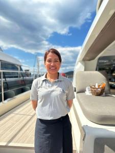 Crew Member On Yacht Deck