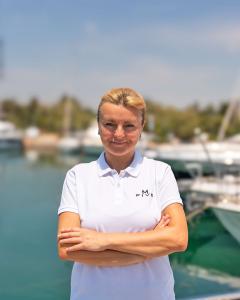 Female Crew White Polo Marina