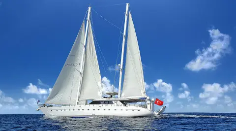 Gulet Angelo II sailing yacht with two masts on calm sea