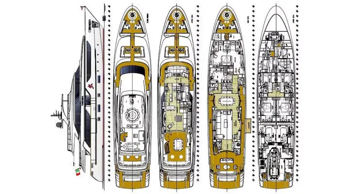 Takara One cabin interior with luxurious seating and wood accents