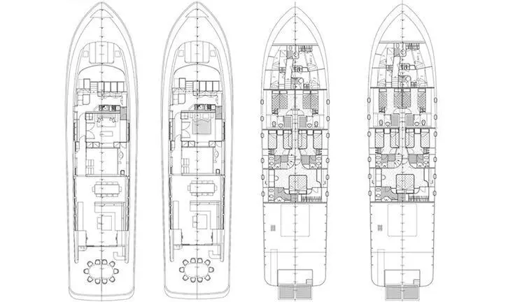 Master cabin with king bed and ensuite on Summer Fun yacht interior