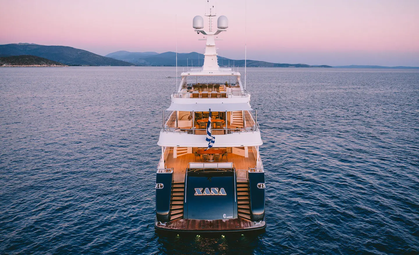 Luxury Yacht Xana Sunset