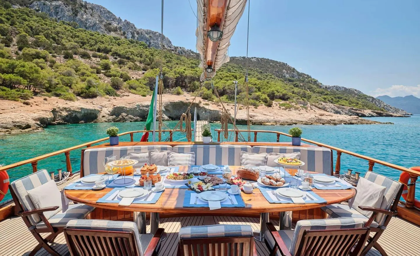Luxury Gulet Dining Sunset