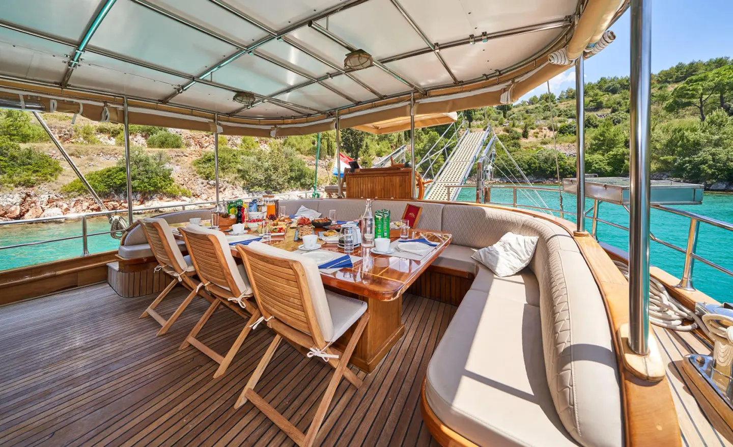Luxury Gulet Dining Sunset