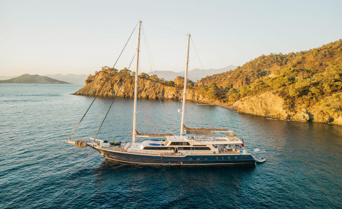 Gulet Esma Sultan anchored in calm sea