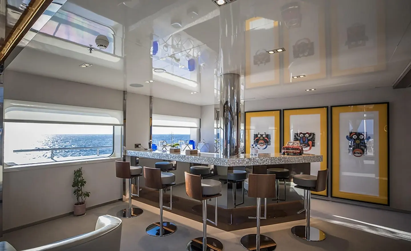 Luxury Yacht Bar Sunset