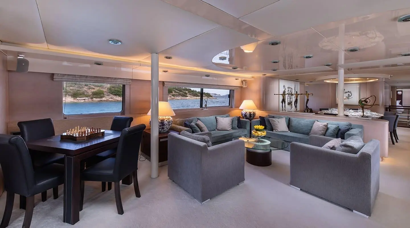 Interior of Magix motor yacht main saloon