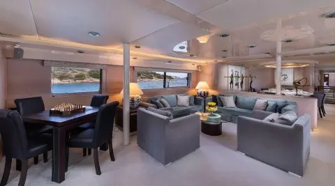 Interior of Magix motor yacht main saloon